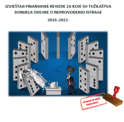 Izvještaji finansijske revizije za koje su tužilastva donijela odluke o neprovođenju istrage 2016-2022